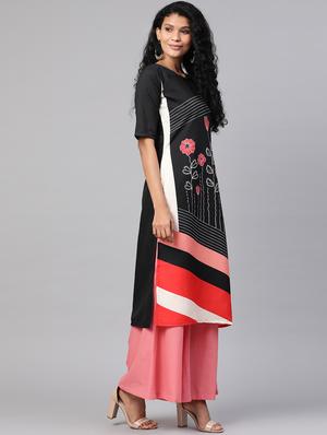 floral straight kurta - 17380777 - Standard Image - 2