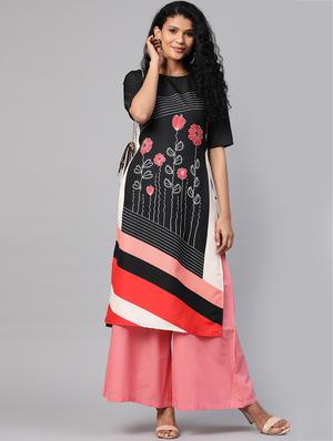 floral straight kurta - 17380777 - Standard Image - 4
