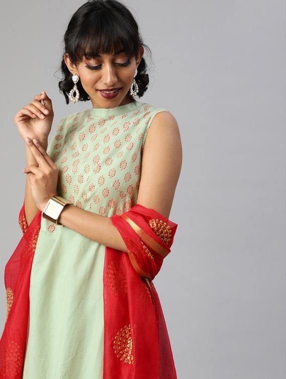 block print suit set - 17380817 - Zoom Image - 4