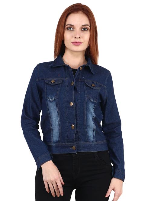 navy blue denim jacket - 17380858 - Standard Image - 1