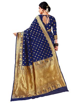 zari work banarasi saree with blouse - 17380991 - Standard Image - 2
