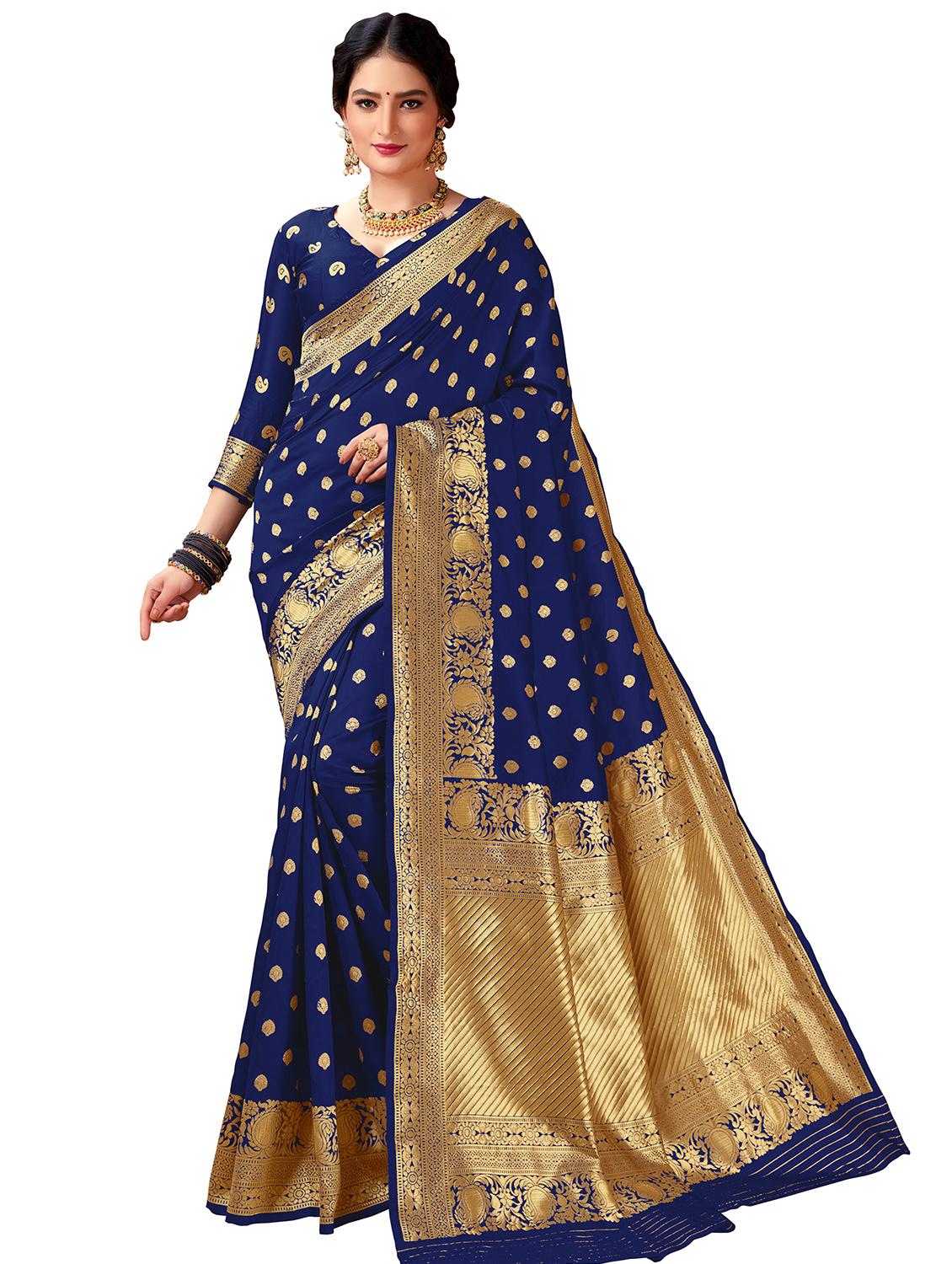 zari work banarasi saree with blouse - 17380991 - Zoom Image - 1