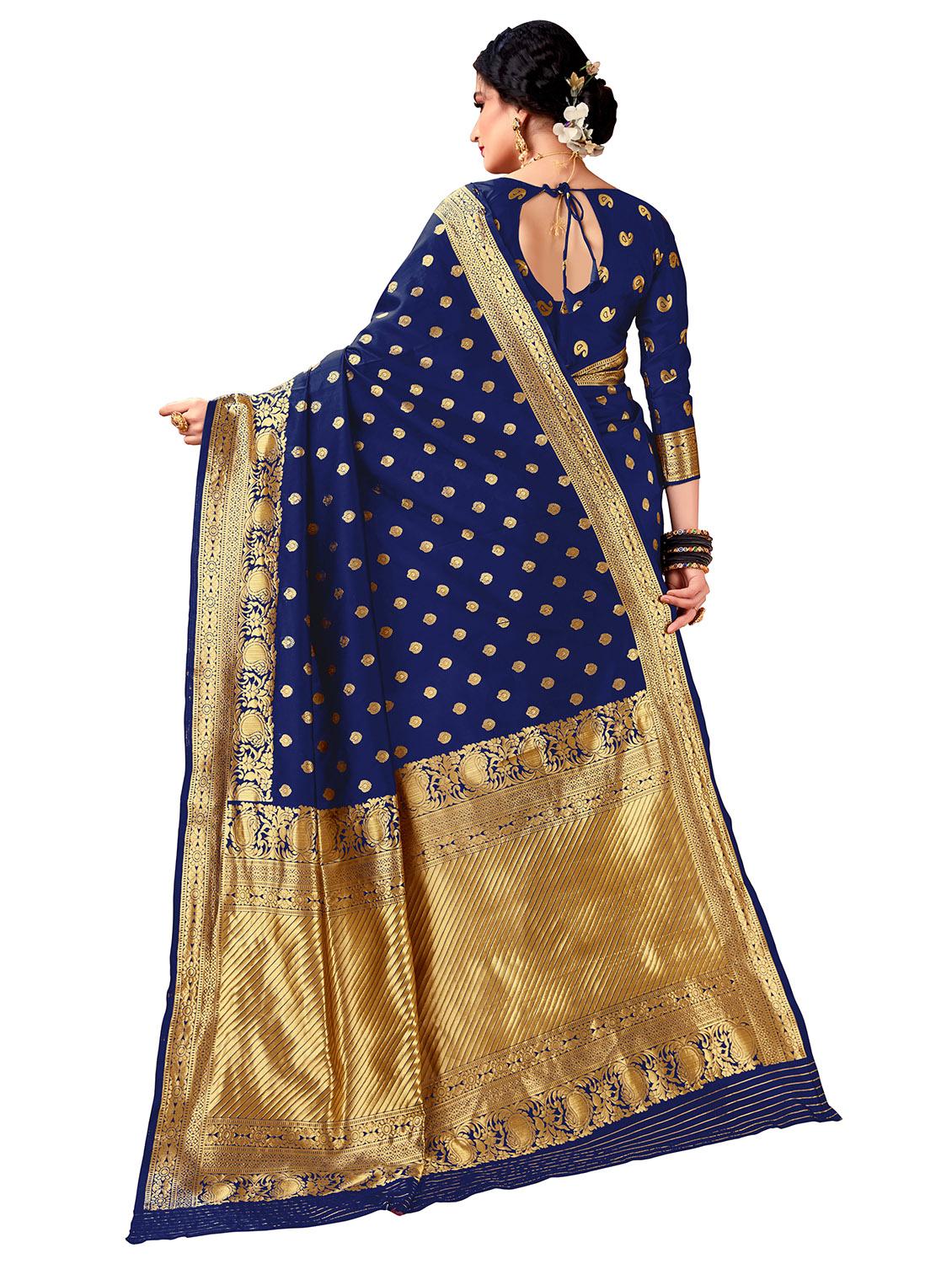 zari work banarasi saree with blouse - 17380991 - Zoom Image - 2