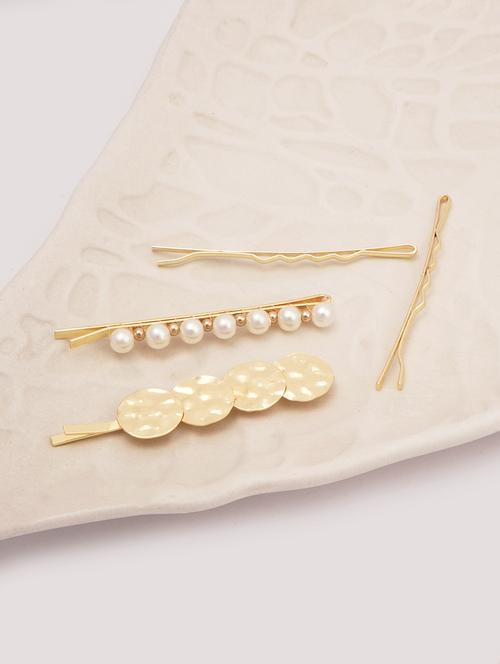 gold metal hair clips set of 4 - 17381184 - Standard Image - 1