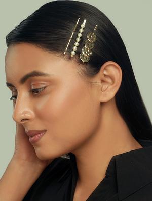 gold metal hair clips set of 4 - 17381184 - Standard Image - 4