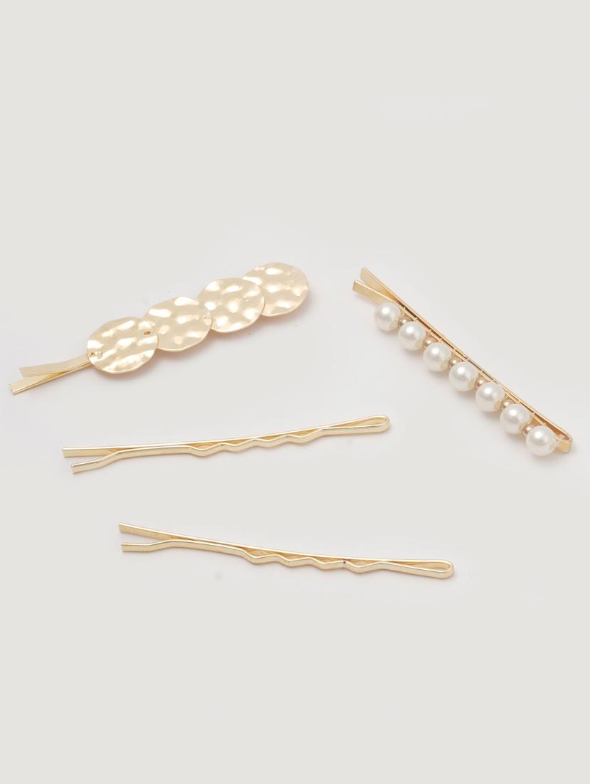 gold metal hair clips set of 4 - 17381184 - Zoom Image - 3
