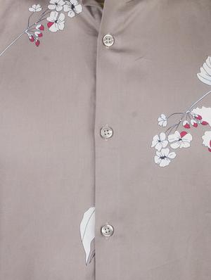 brown floral print casual shirt - 17381484 - Standard Image - 4