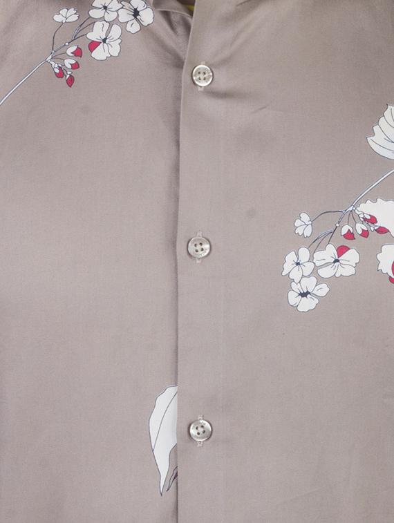 brown floral print casual shirt - 17381484 - Zoom Image - 4