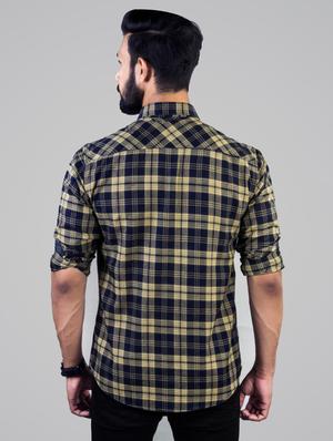 beige checkered casual shirt - 17381489 - Standard Image - 3