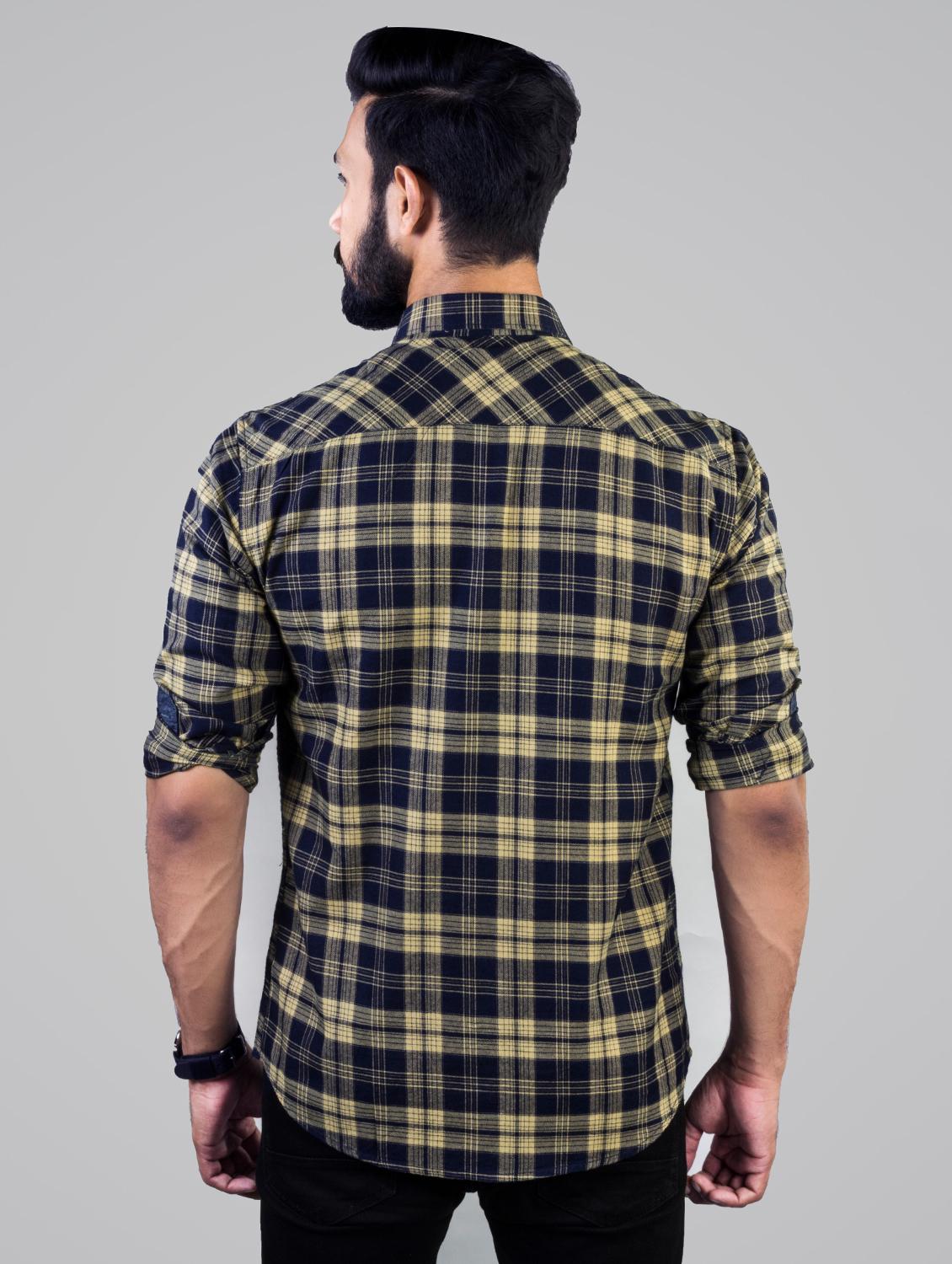 beige checkered casual shirt - 17381489 - Zoom Image - 3