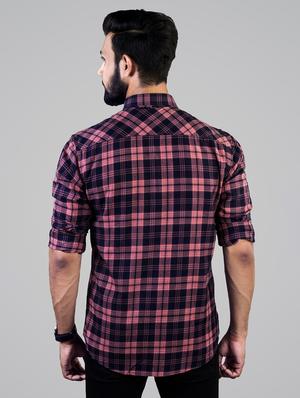 pink checkered casual shirt - 17381495 - Standard Image - 3
