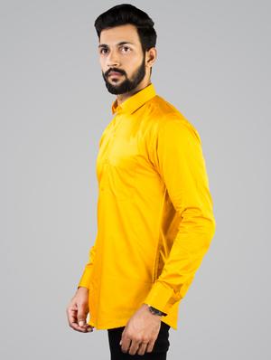 yellow solid casual shirt - 17381565 - Standard Image - 2