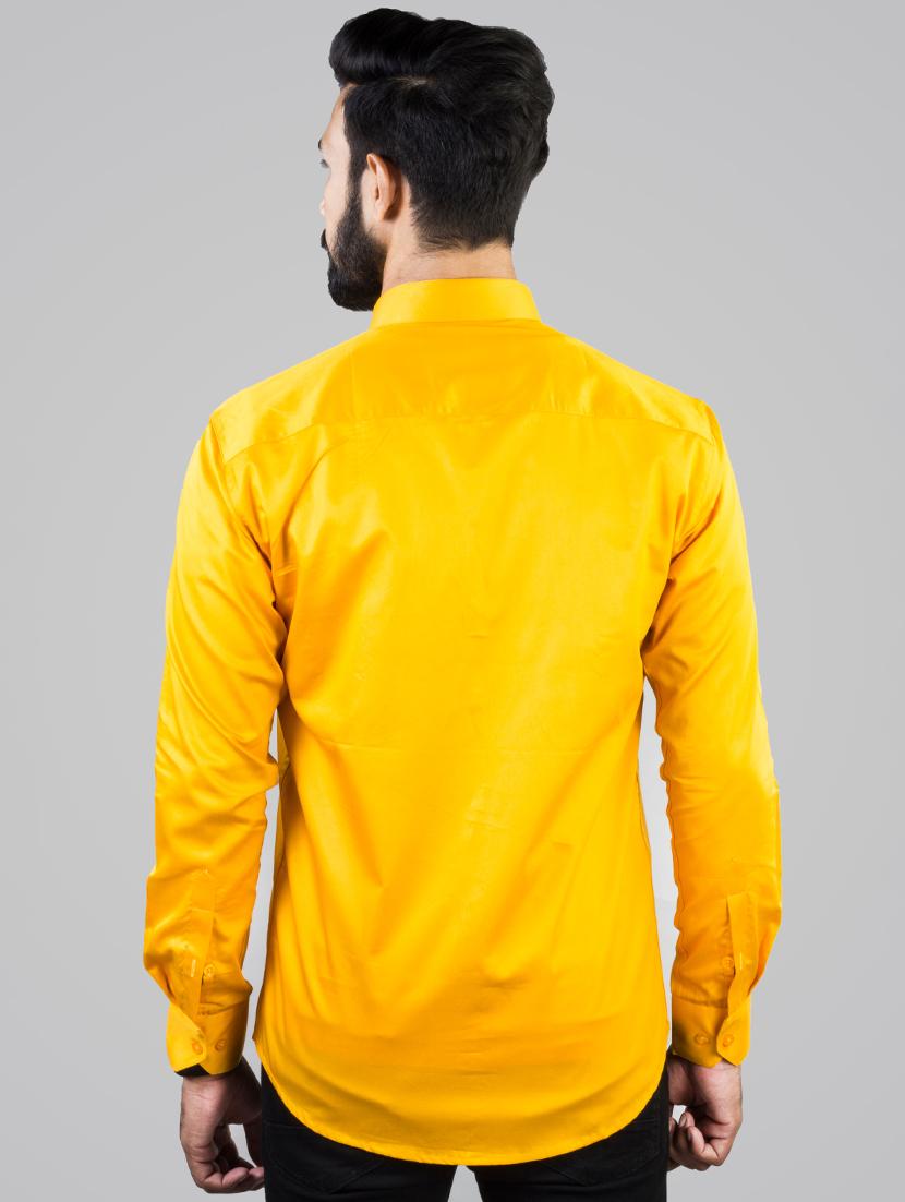 yellow solid casual shirt - 17381565 - Zoom Image - 3