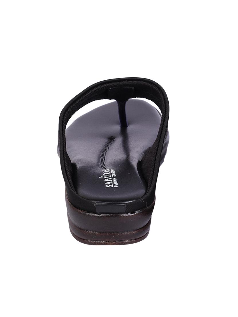 black synthetic toe separator sandals - 17381821 - Zoom Image - 2
