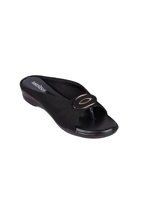 black synthetic toe separator sandals - 17381827 - Standard Image - 1