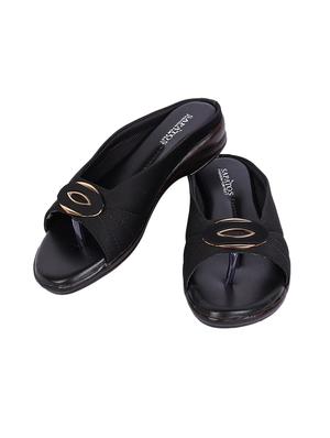 black synthetic toe separator sandals - 17381827 - Standard Image - 2