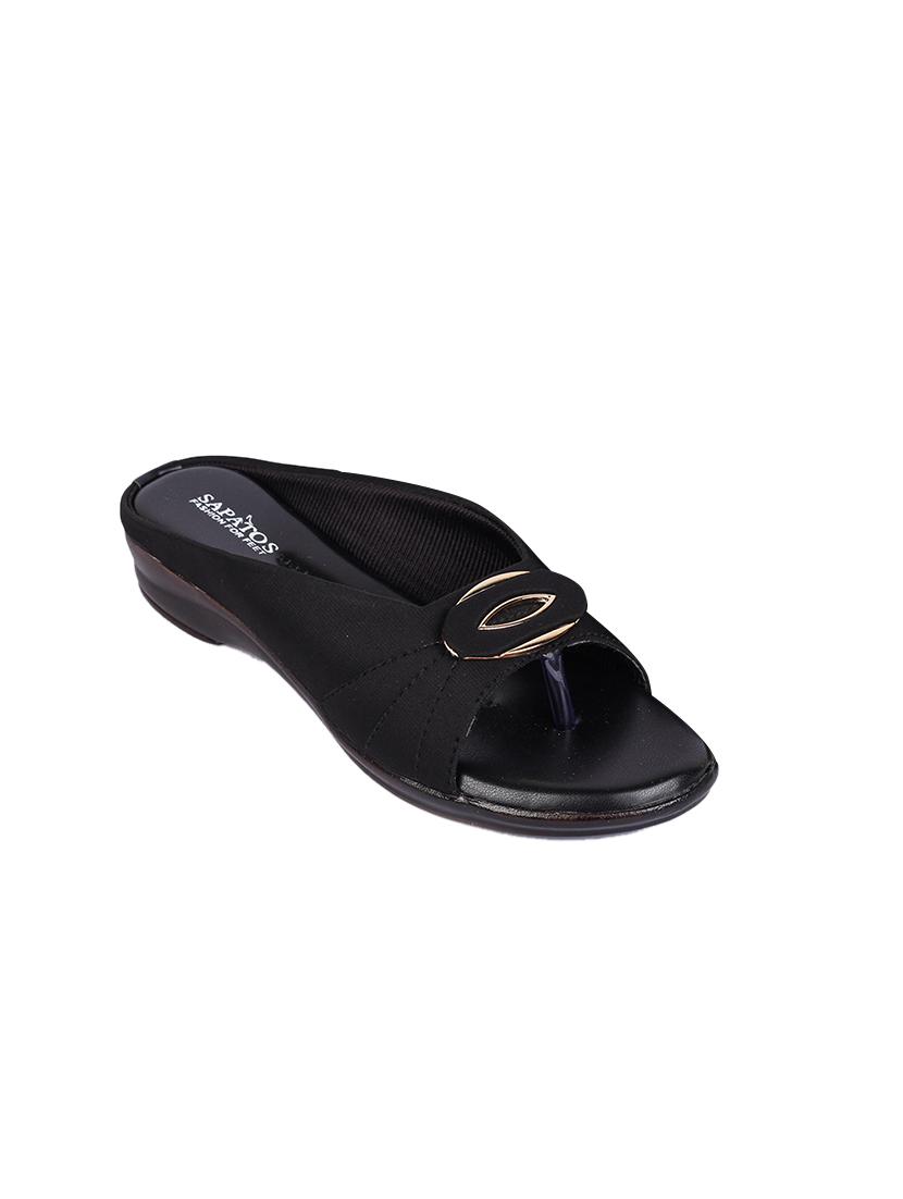 black synthetic toe separator sandals - 17381827 - Zoom Image - 1