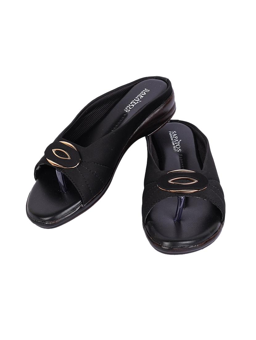 black synthetic toe separator sandals - 17381827 - Zoom Image - 2