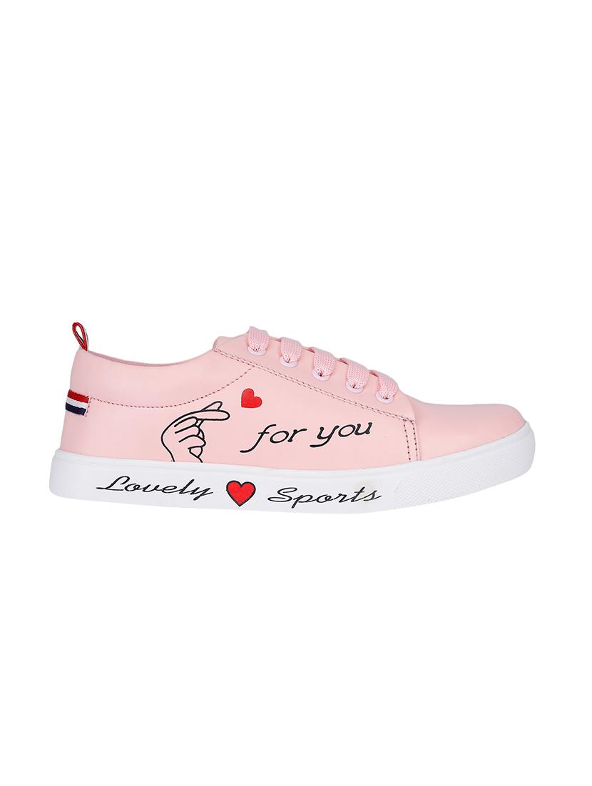 pink synthetic laceup sneakers - 17381836 - Zoom Image - 2