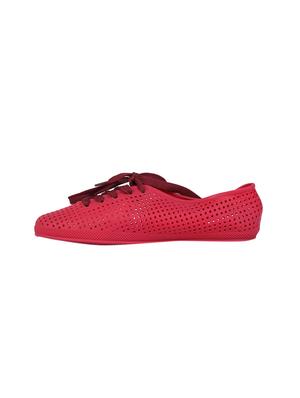 red synthetic laceup sneakers - 17381852 - Standard Image - 2