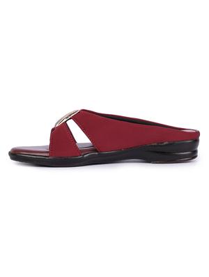 maroon slip on sandals - 17381903 - Standard Image - 2