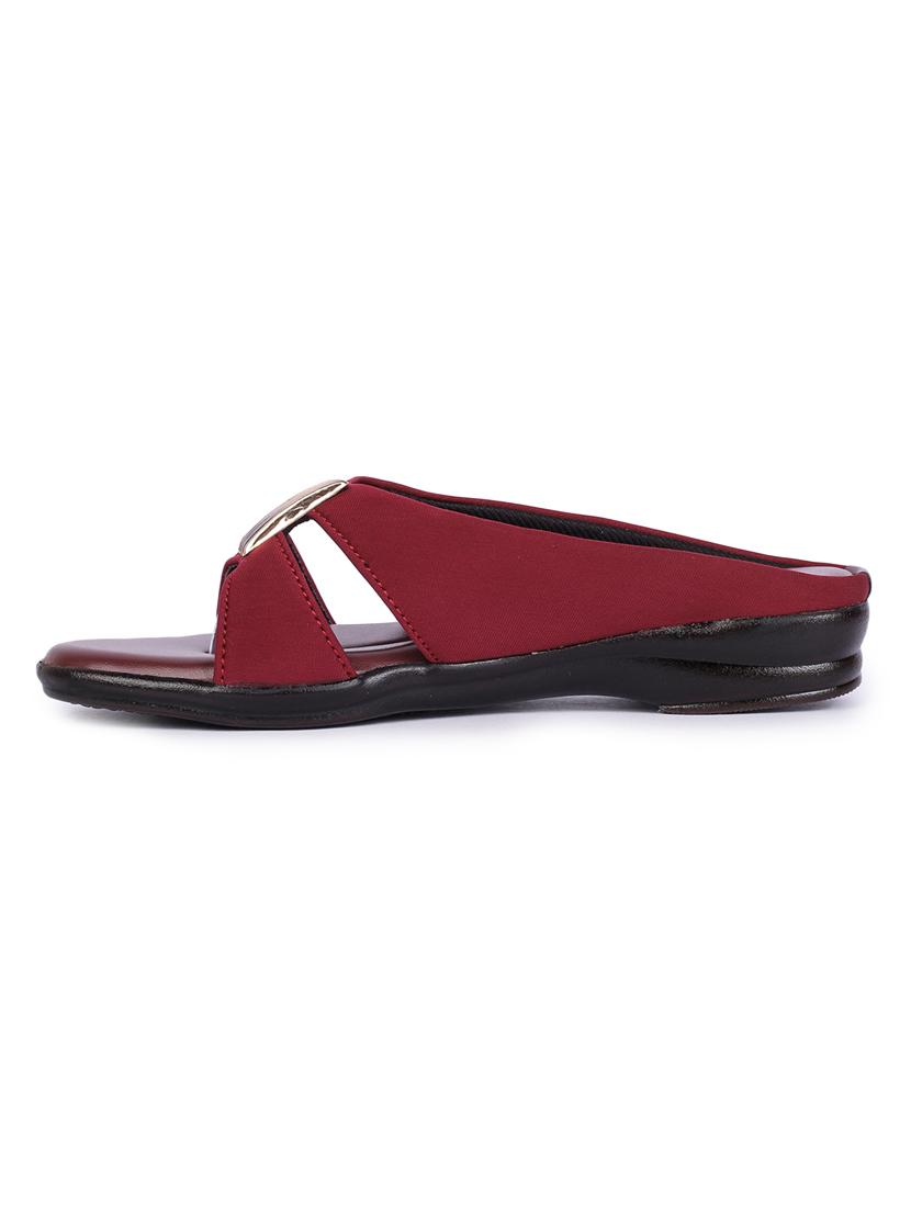 maroon slip on sandals - 17381903 - Zoom Image - 2