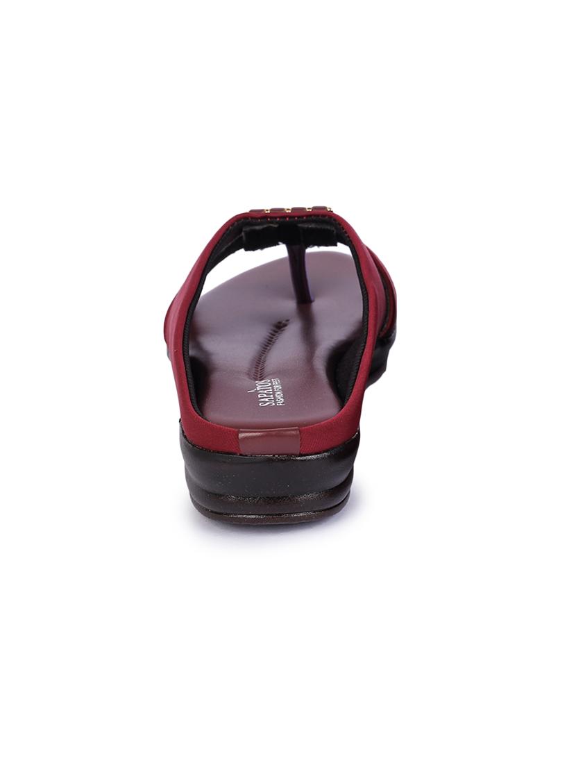maroon slip on sandals - 17381903 - Zoom Image - 3