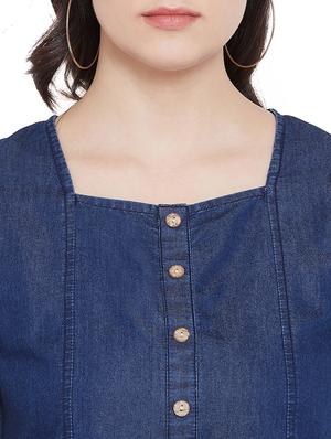 button up a-line dress - 17381907 - Standard Image - 5