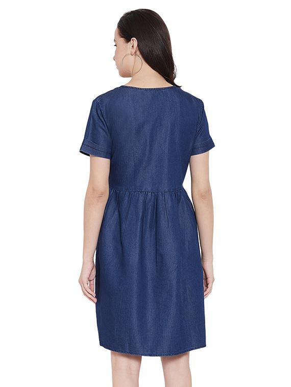 button up a-line dress - 17381907 - Zoom Image - 3