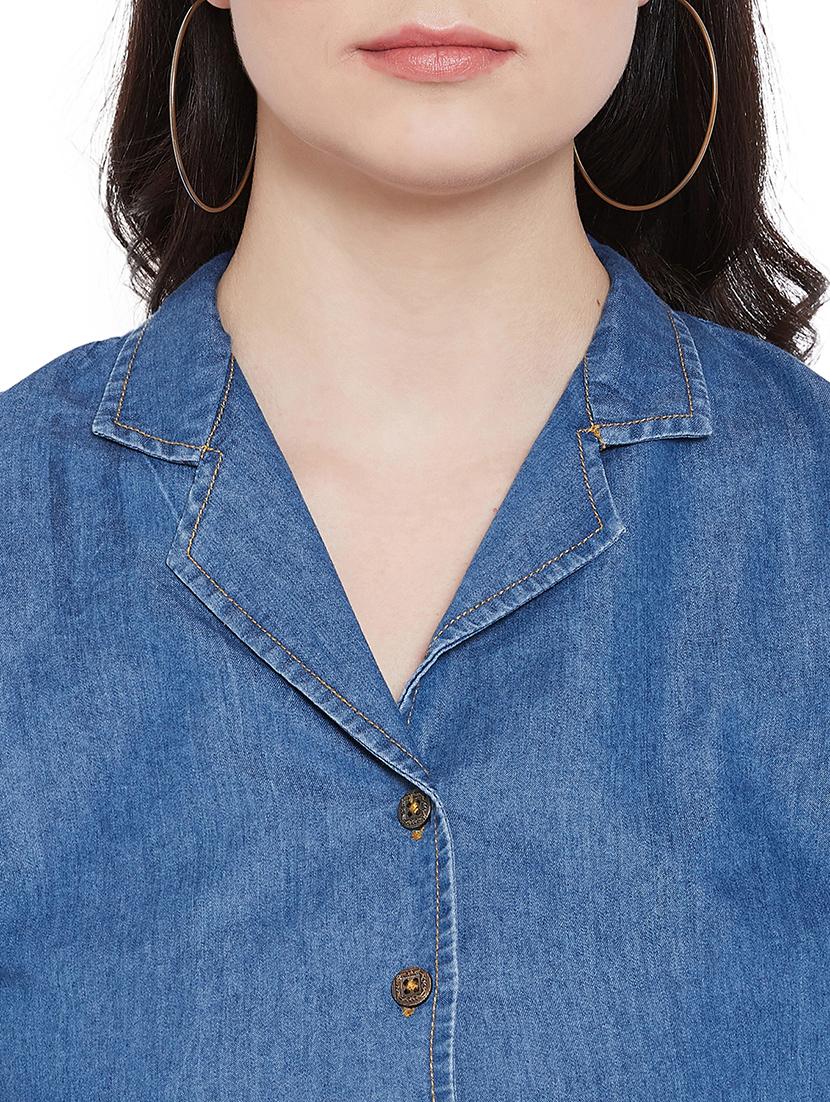 shirt collar button detail a-line dress - 17381908 - Zoom Image - 5