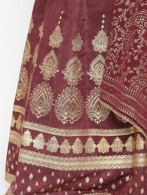 foil print flared lehenga - 17381944 - Standard Image - 5