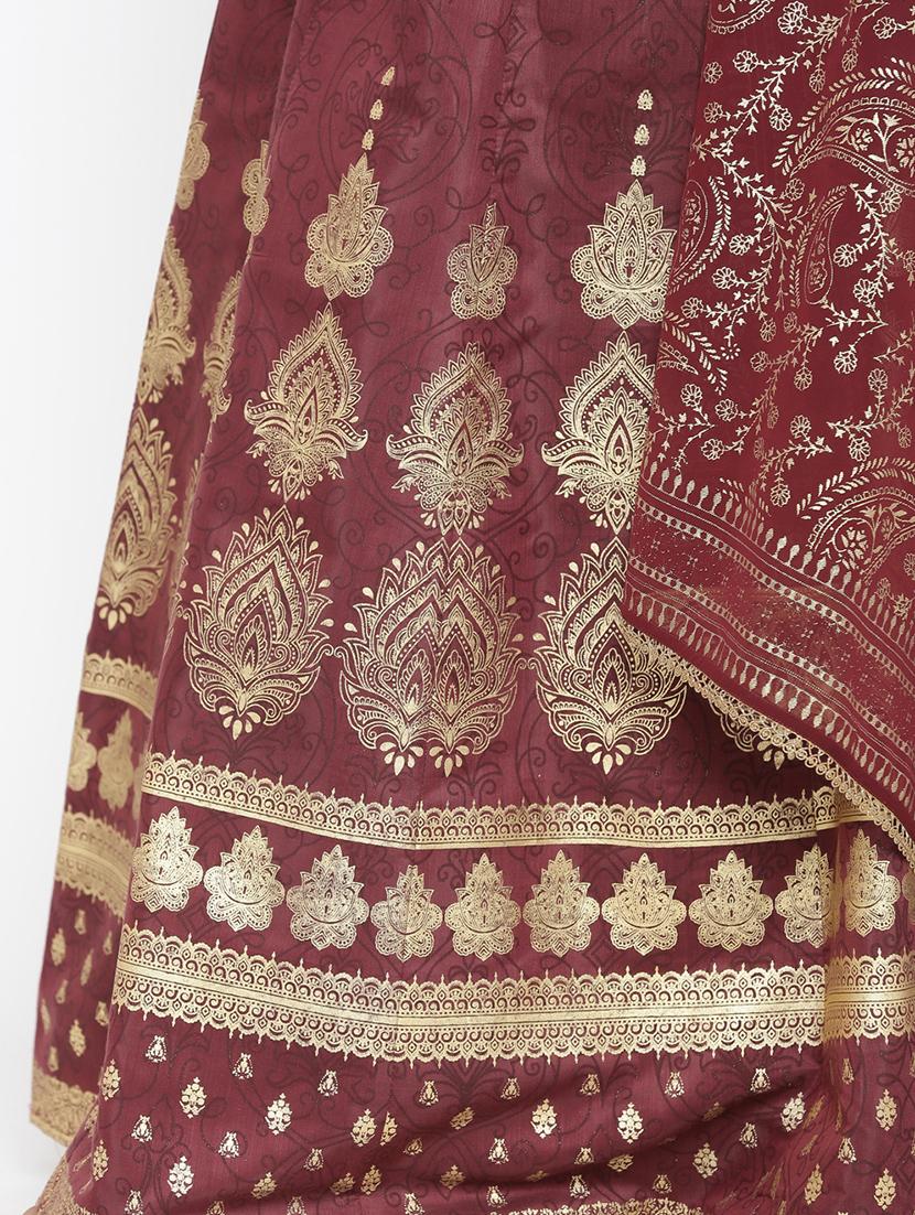 foil print flared lehenga - 17381944 - Zoom Image - 5