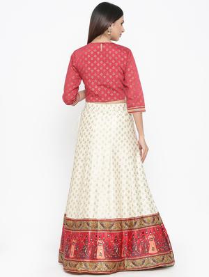 foil print flared lehenga - 17381945 - Standard Image - 3