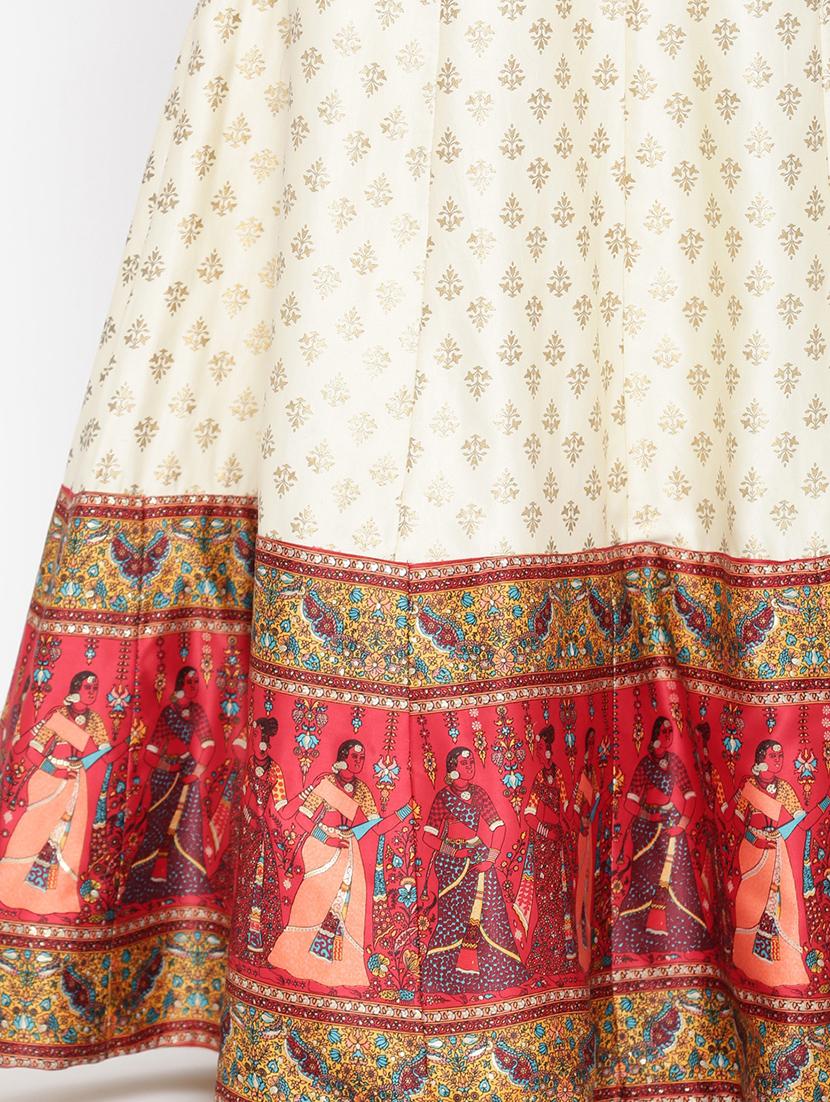 foil print flared lehenga - 17381945 - Zoom Image - 5