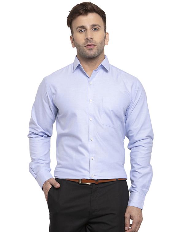 light blue solid formal shirt - 17381973 - Zoom Image - 1