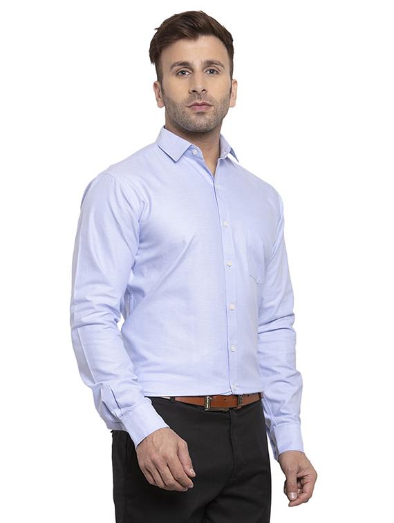 light blue solid formal shirt - 17381973 - Zoom Image - 2