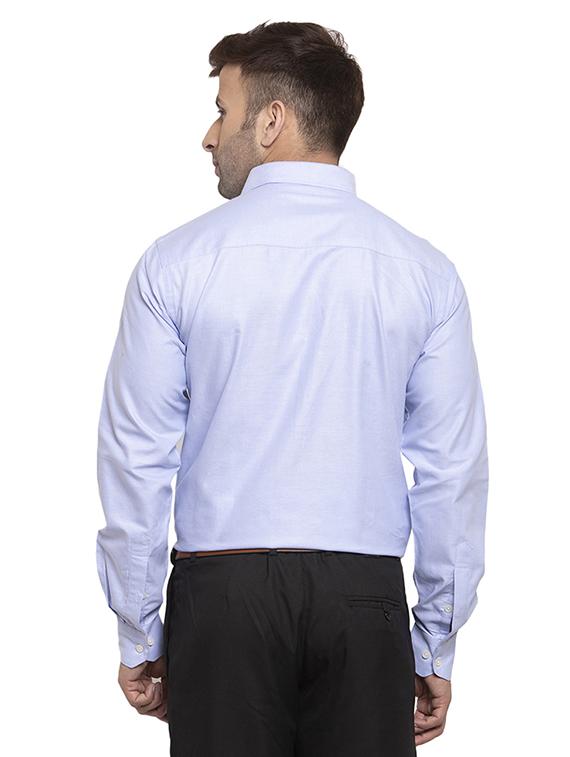 light blue solid formal shirt - 17381973 - Zoom Image - 3