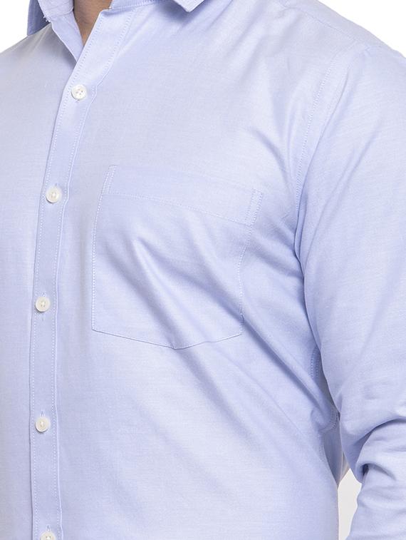 light blue solid formal shirt - 17381973 - Zoom Image - 5