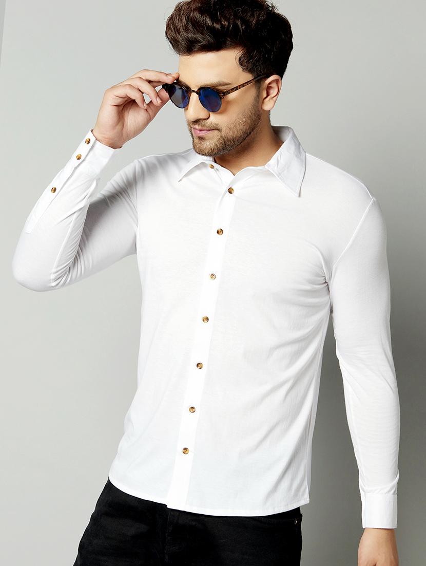 white solid casual shirt - 17383254 - Zoom Image - 2