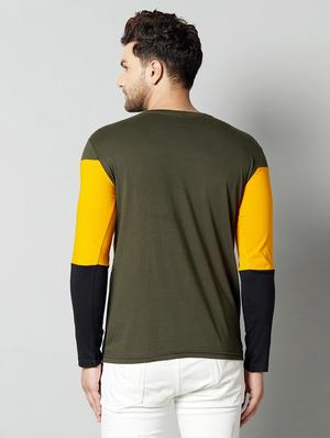 black color block cut & sew t-shirt - 17383305 - Standard Image - 3
