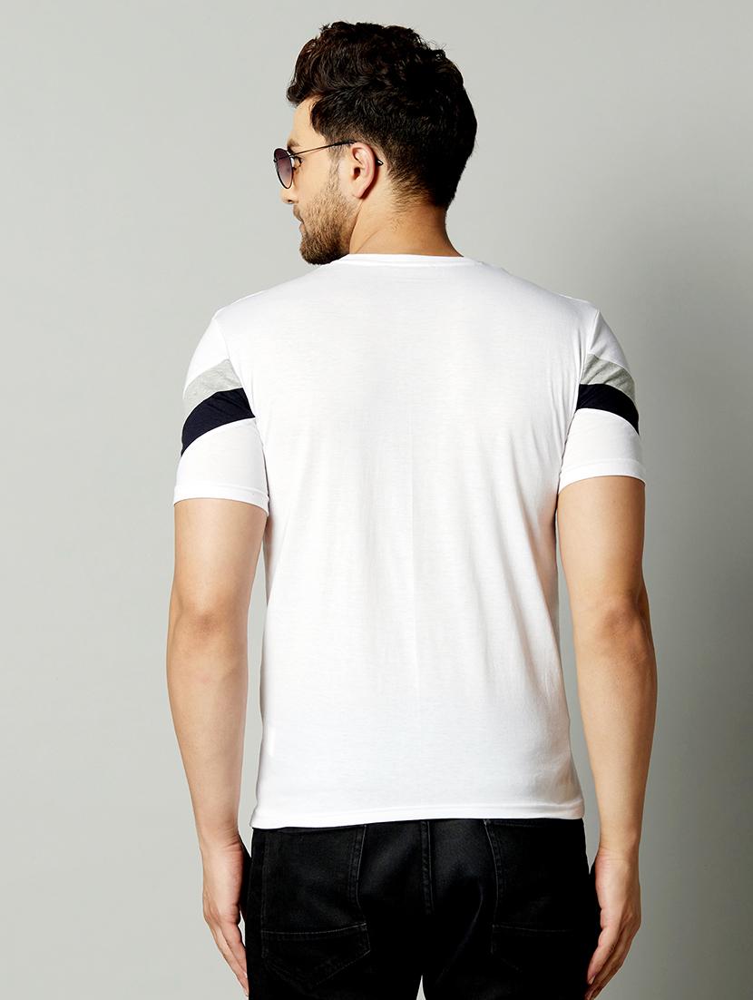 white taped cut & sew t-shirt - 17383312 - Zoom Image - 3