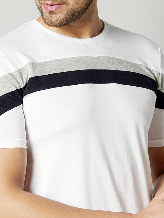 white taped cut & sew t-shirt - 17383312 - Zoom Image - 5