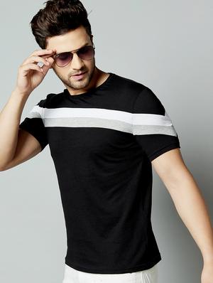 black taped cut & sew t-shirt - 17383315 - Standard Image - 2