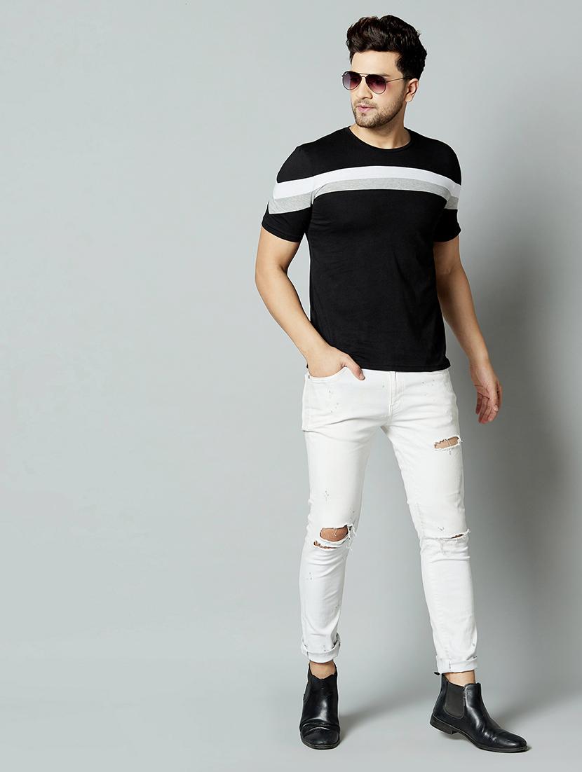 black taped cut & sew t-shirt - 17383315 - Zoom Image - 4