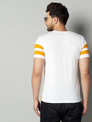 white color block cut & sew t-shirt - 17383337 - Standard Image - 4