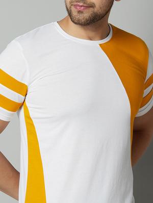 white color block cut & sew t-shirt - 17383337 - Standard Image - 5