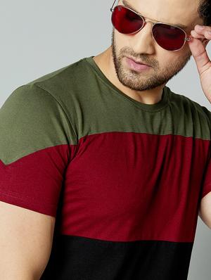 black color block cut & sew t-shirt - 17383361 - Standard Image - 5