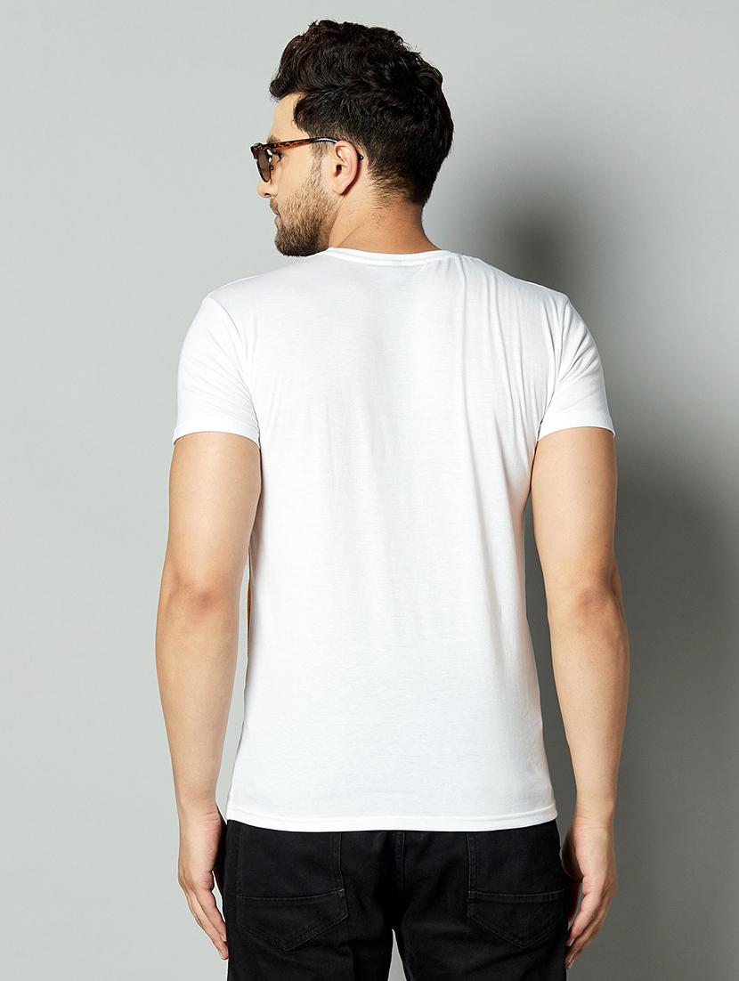 white color block cut & sew t-shirt - 17383363 - Zoom Image - 2