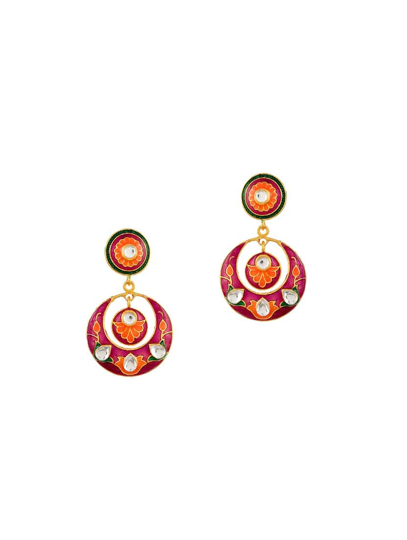 red brass chandballi earring - 17383376 - Zoom Image - 2