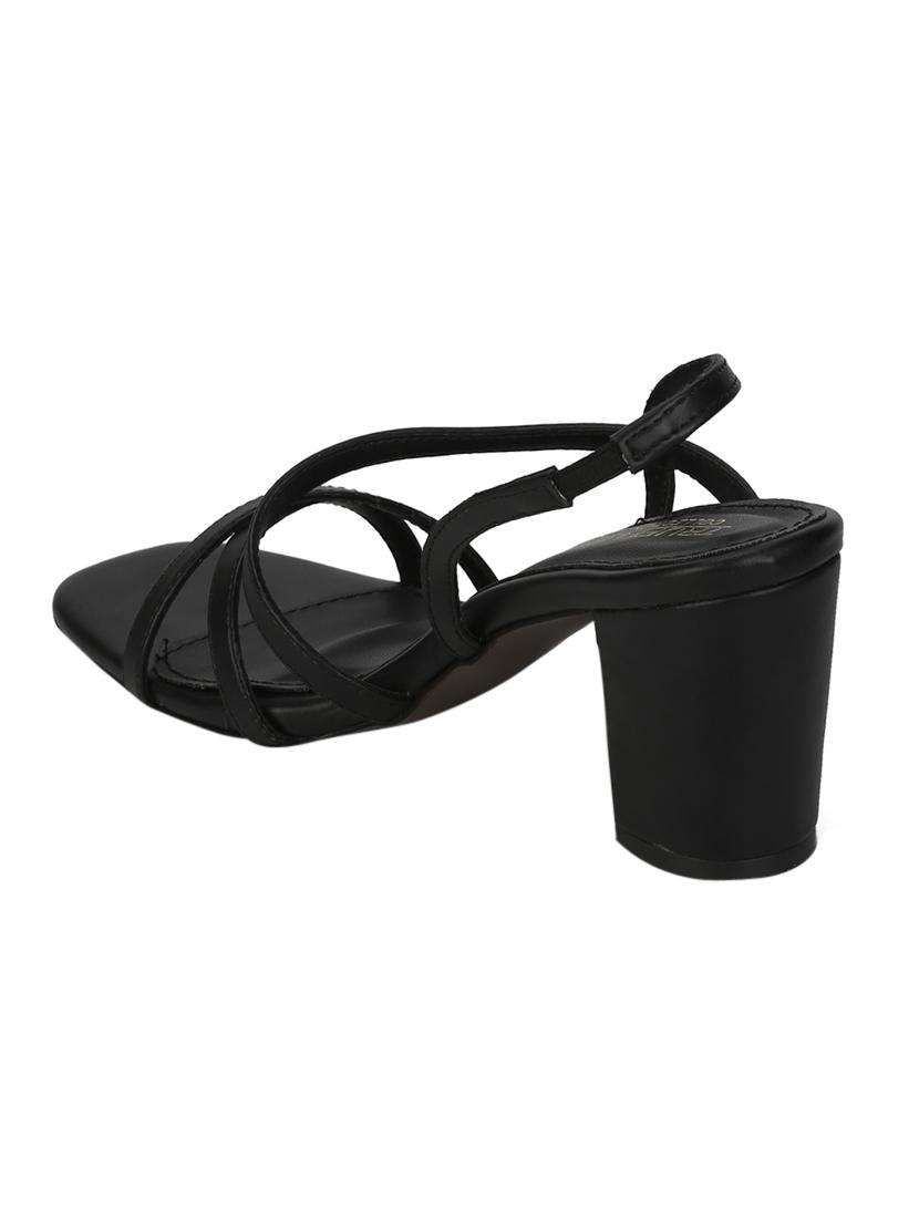 black pu back strap sandals - 17383442 - Zoom Image - 3